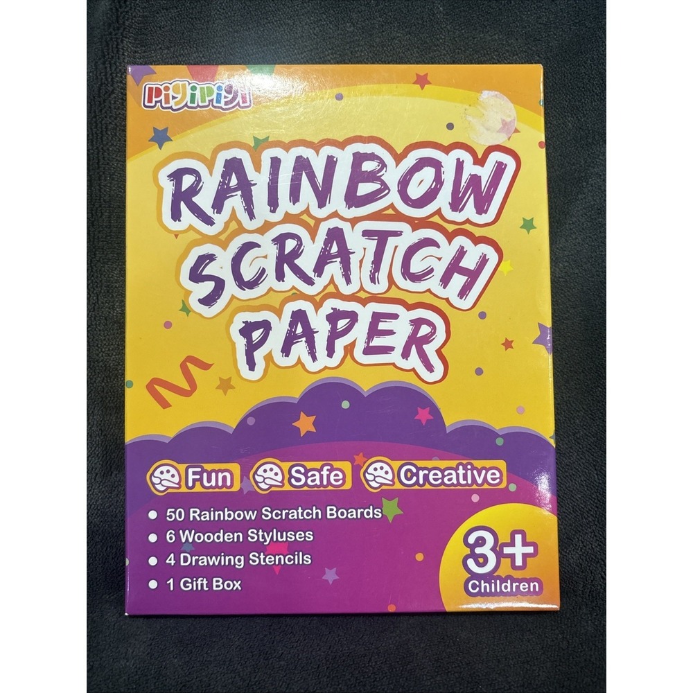 Pigipigi 50 Art Rainbow Paper Scratch Boards Kids‎ Craft Drawing Writing New
